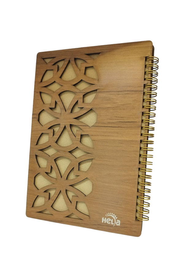 دفتر وزیری جلد چوبی هلیا مدل آراد