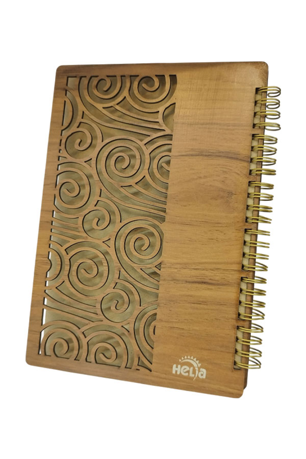 دفتر وزیری جلد چوبی هلیا مدل آوا