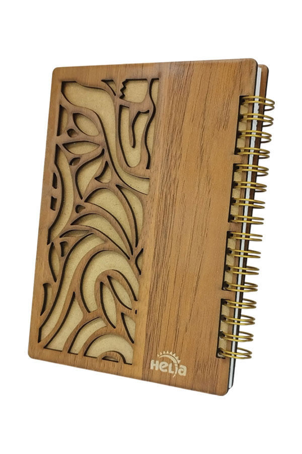 دفتر یادداشت جلد چوبی هلیا مدل پارسا