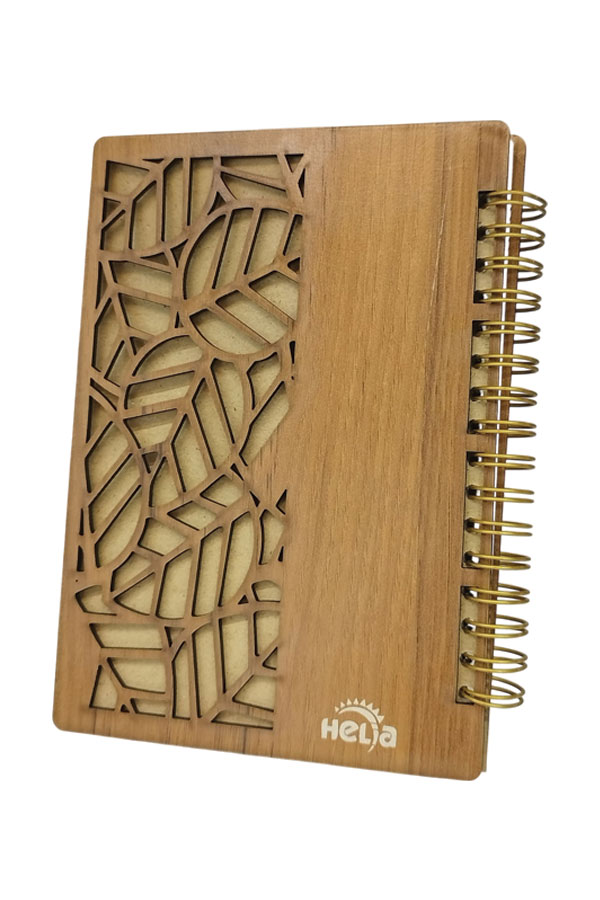 دفتر یادداشت جلد چوبی هلیا مدل نیکان