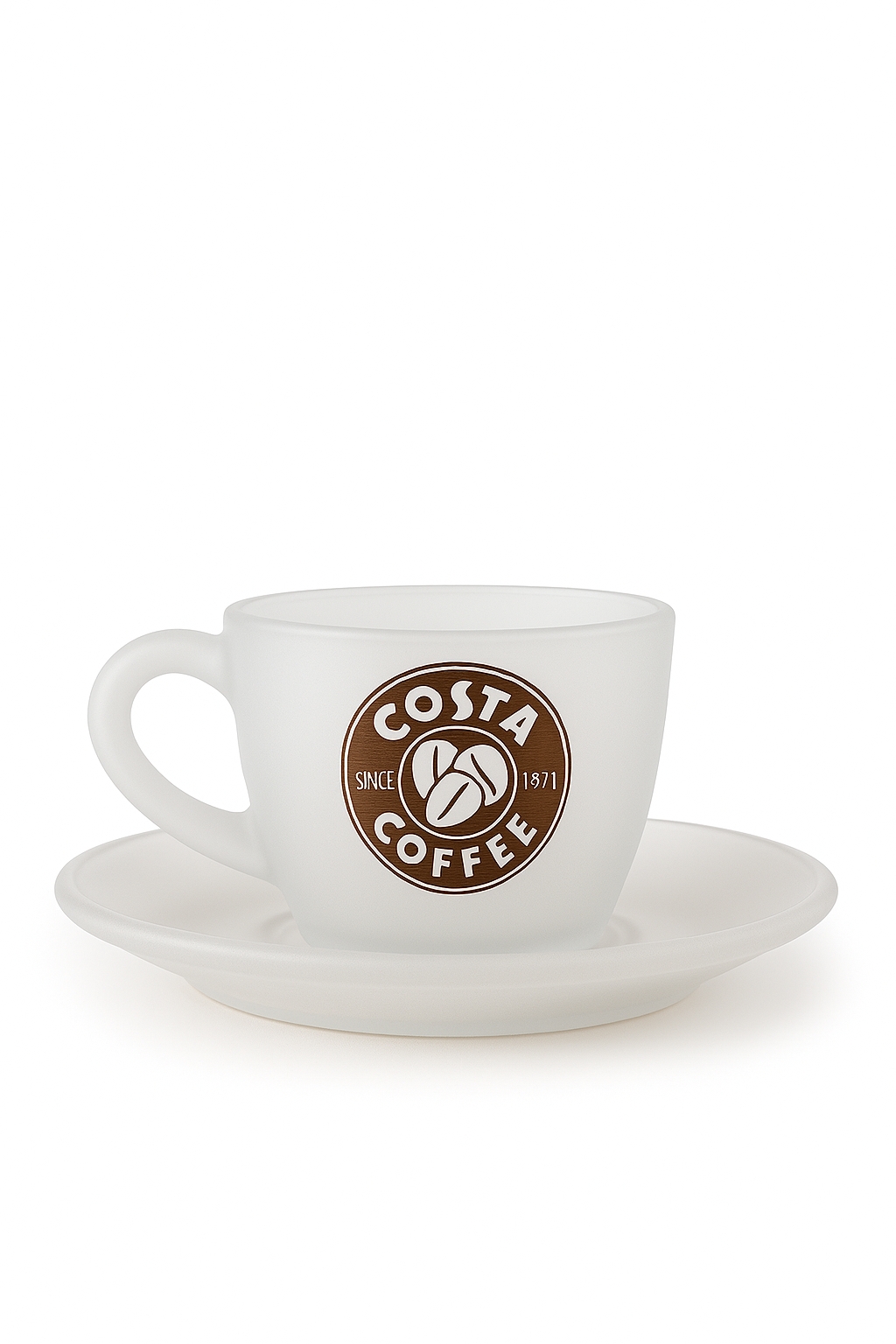 فنجان و نعلبکی شیشه ای مات تبلیغاتی یخی کد 340