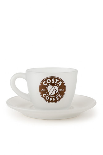 فنجان و نعلبکی شیشه ای مات تبلیغاتی یخی کد 340