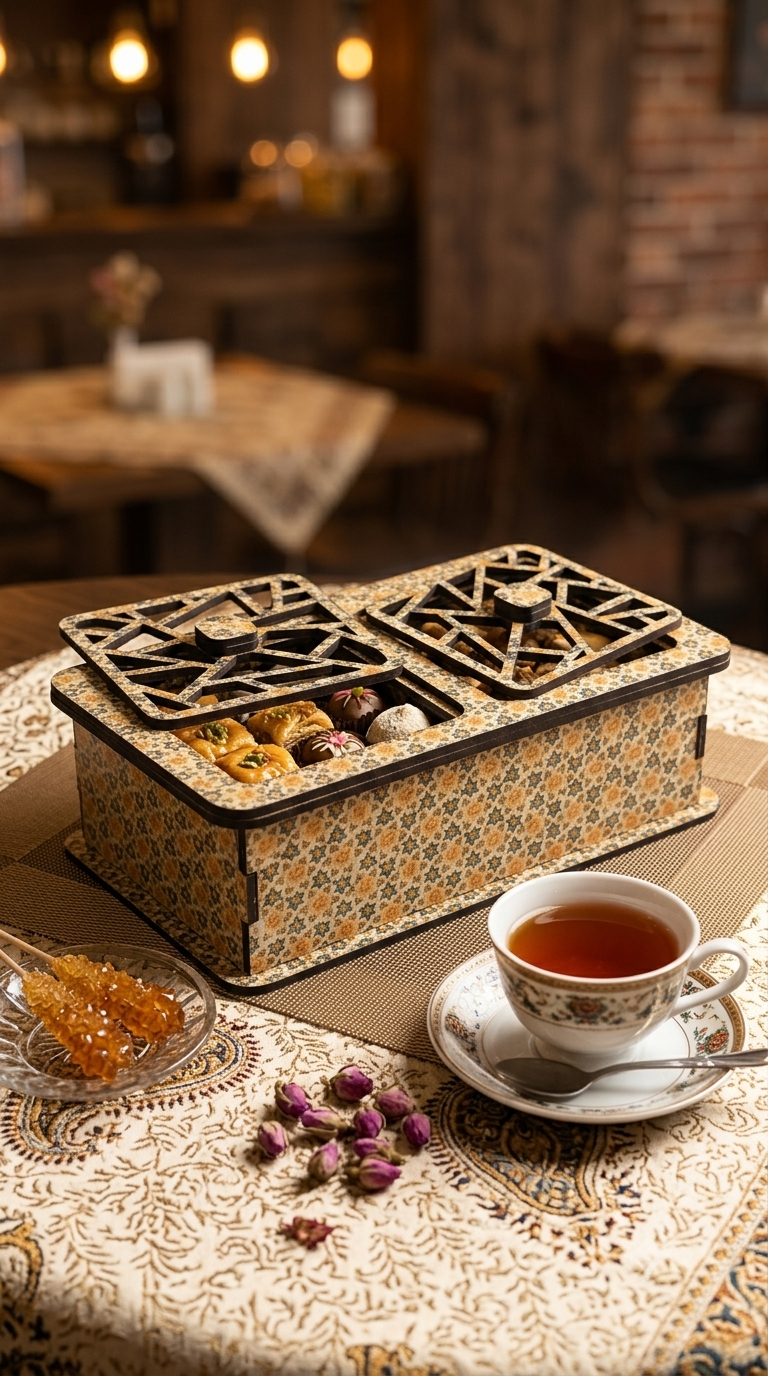 جعبه پذیرایی دوخانه هلیاگیفت مدل برنا