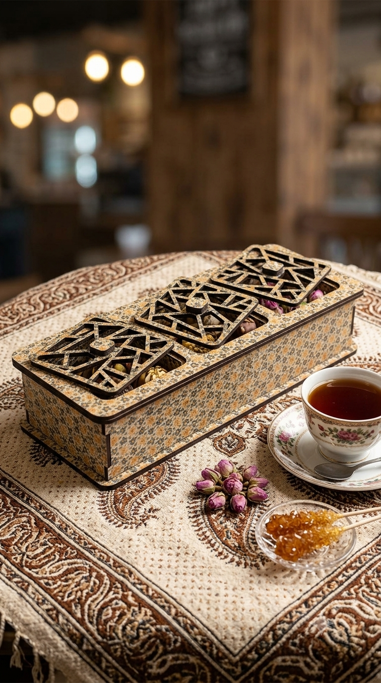 جعبه پذیرایی سه خانه هلیاگیفت مدل نیما