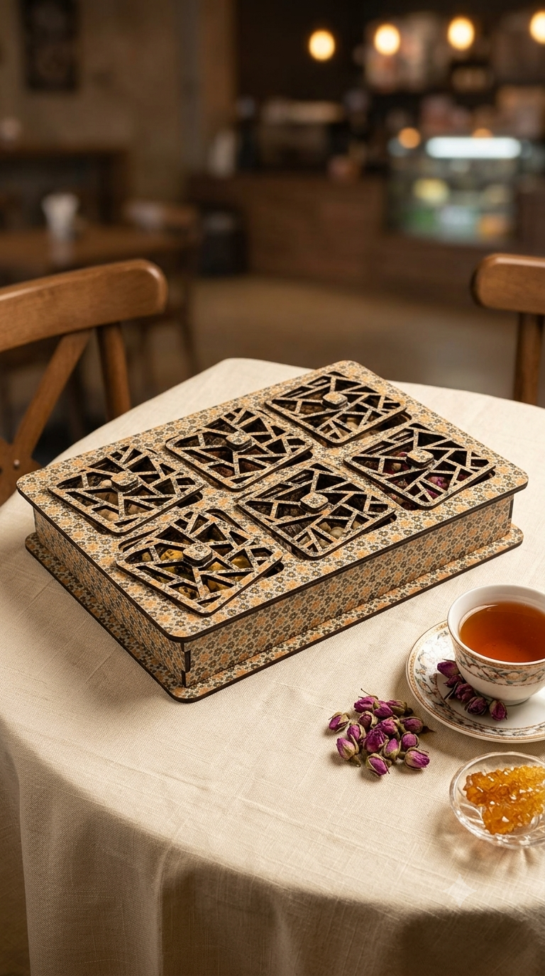 جعبه پذیرایی شش خانه هلیاگیفت مدل باراد