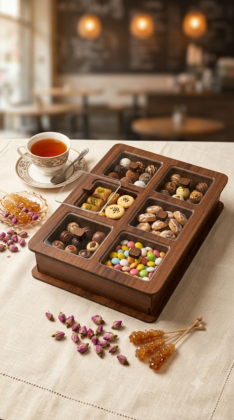 جعبه پذیرایی شش خانه هلیاگیفت مدل آدینا