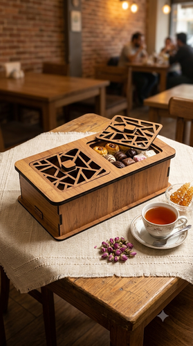 جعبه پذیرایی دوخانه هلیاگیفت مدل هومان