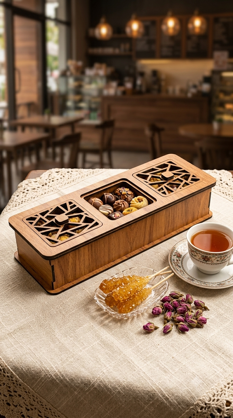 جعبه پذیرایی سه خانه هلیاگیفت مدل مهیاد