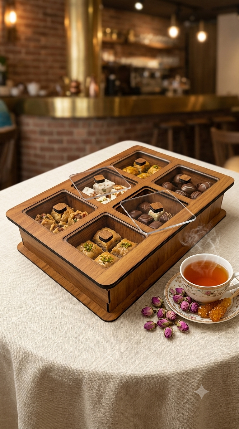 جعبه پذیرایی شش خانه هلیاگیفت مدل شروین